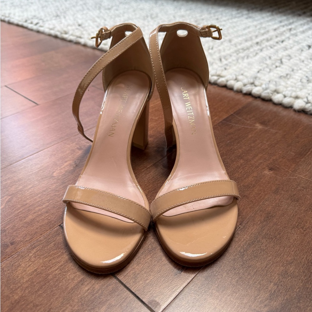 Stuart Weitzman Nude Strappy Heels